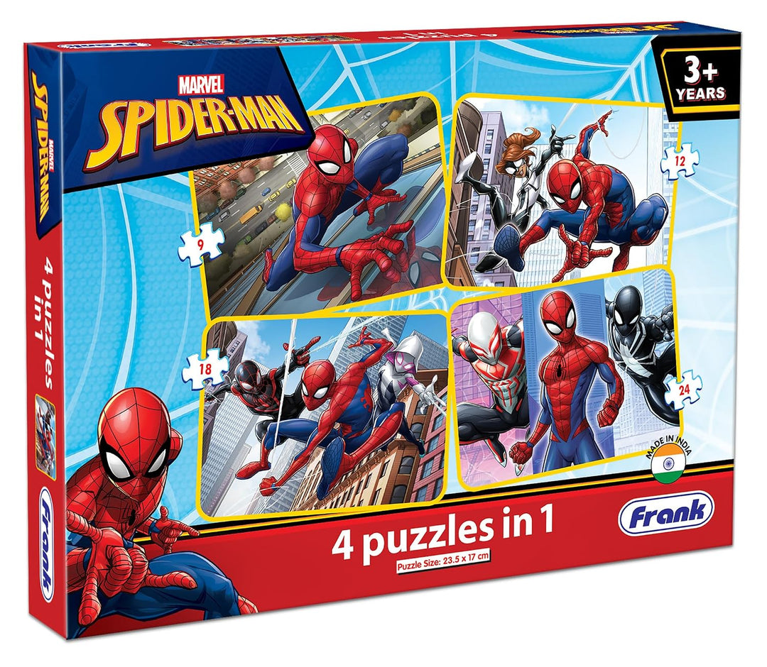 Frank Marvel Spiderman 4-in-1 Jigsaw Puzzle Set for Kids | Set of 4 Jigsaw Puzzle