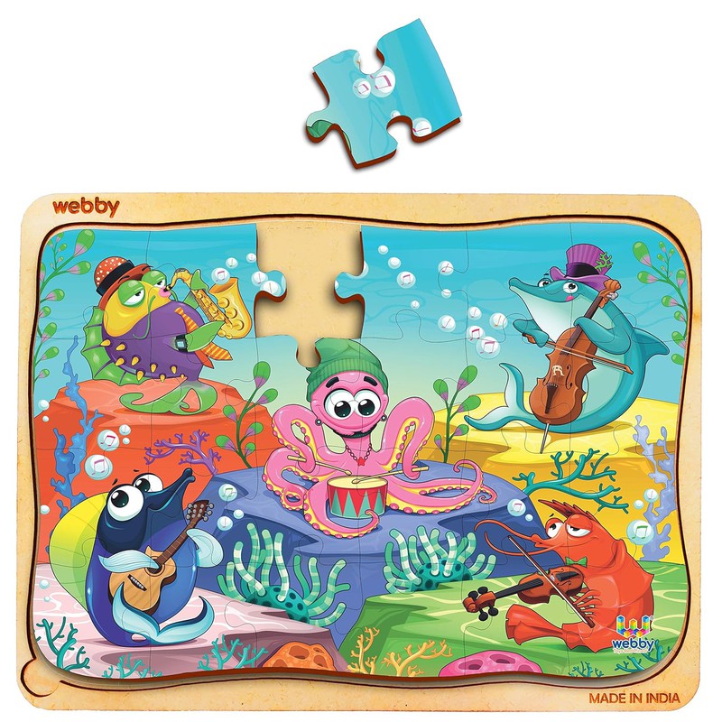 Underwater Orchestra Wooden Jigsaw Puzzle, 24pcs