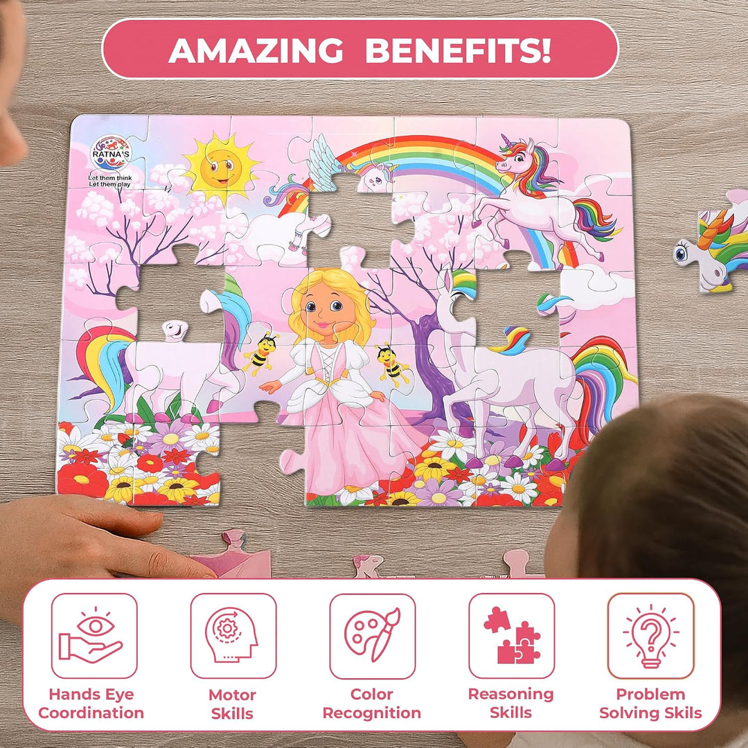 Ratna's 4 in 1 -Unicorn Kingdom Jigsaw Puzzle for Kids |A Perfect Puzzle for Little Hands