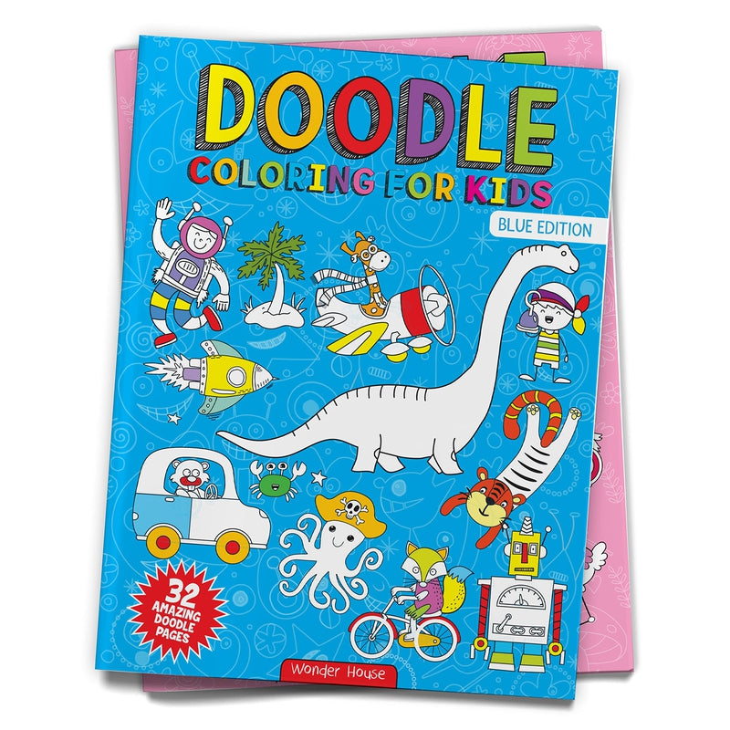 Doodle Coloring For Kids - Blue Edition