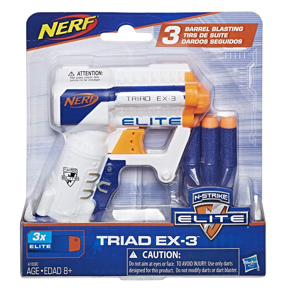 Original Nerf N-Strike Elite Triad EX-3 Dart Blaster with 3 Darts by Hasbro