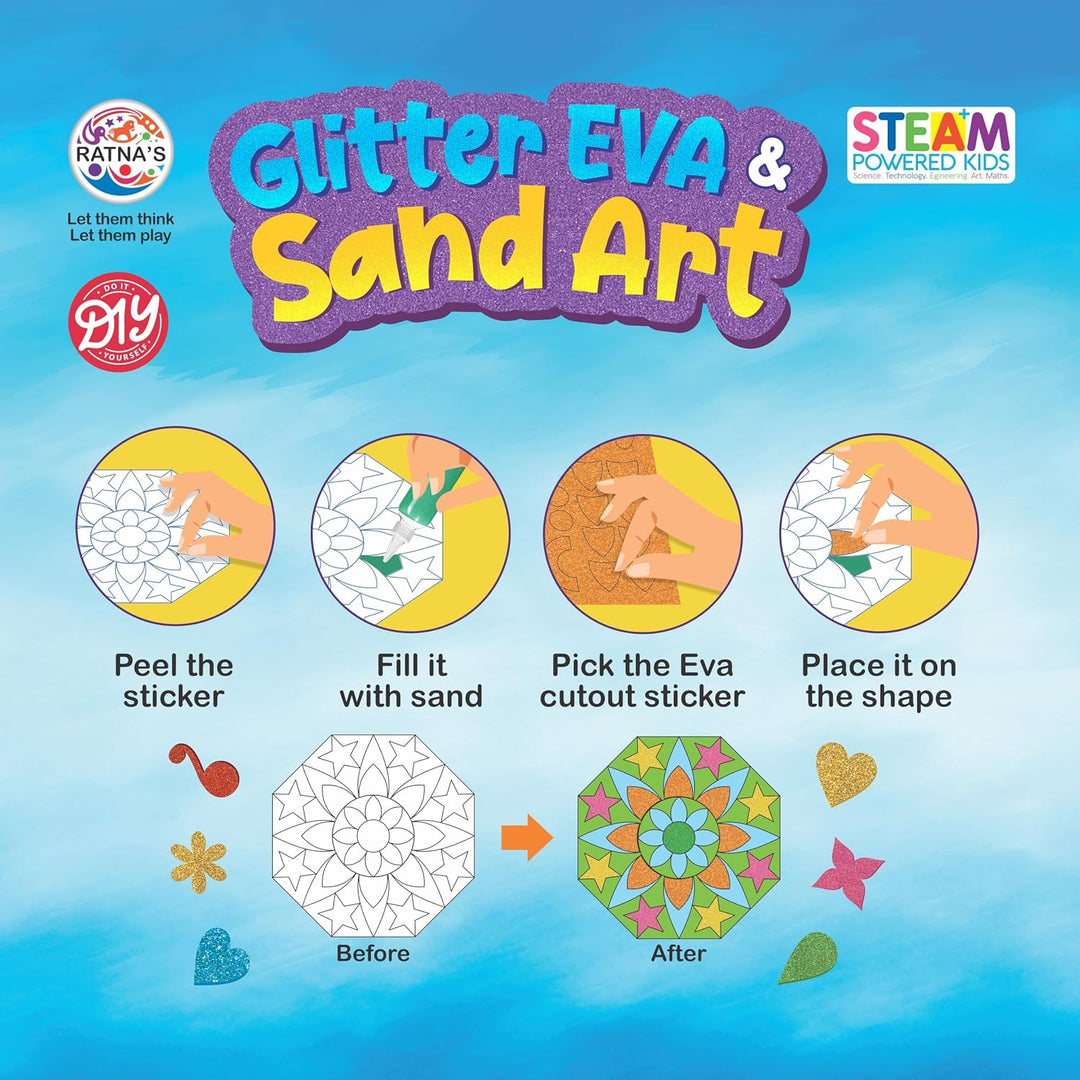 Ratna's Glitter EVA & Sand Art Kit – Creative Steam Activity Kit