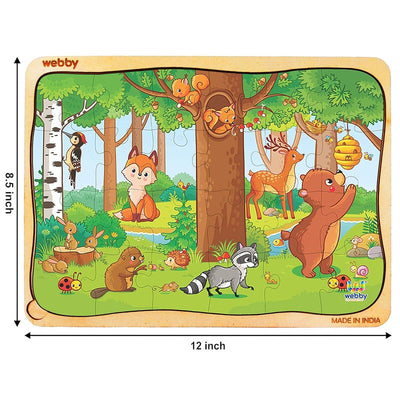 Playful Animals Wooden Jigsaw Puzzle, 24pcs