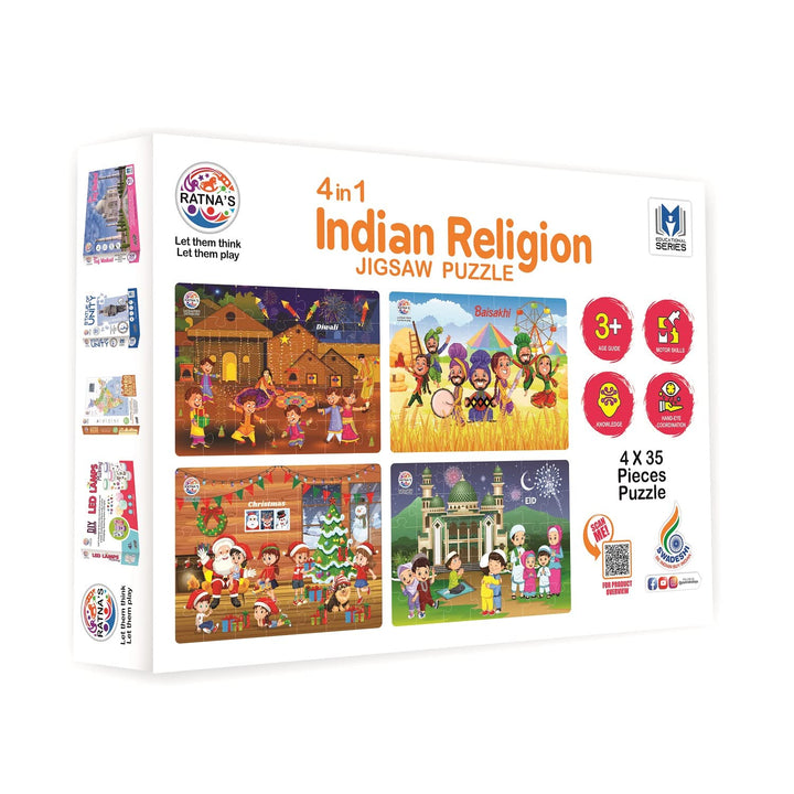 Ratna's 4 in 1 - Indian Religion Jigsaw Puzzle