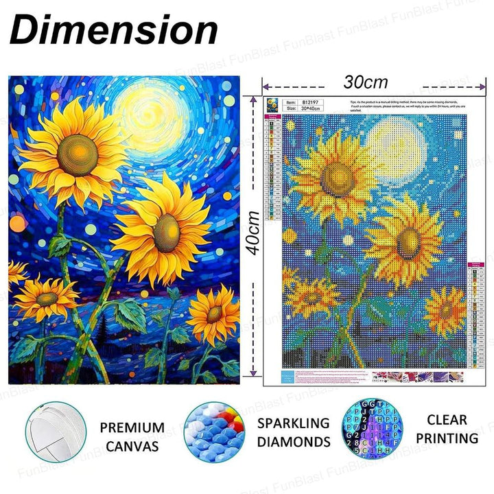 FunBlast 5D Sunflower Diamond Painting Kit | DIY Art & Craft Set  for Kids & Adults