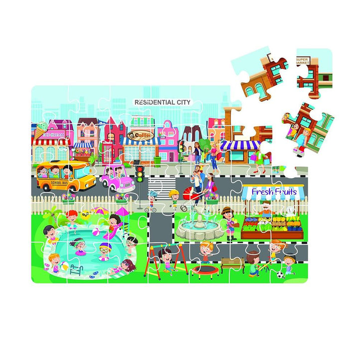 Ratna's 4 in 1 -City & Village Life Jigsaw Puzzle