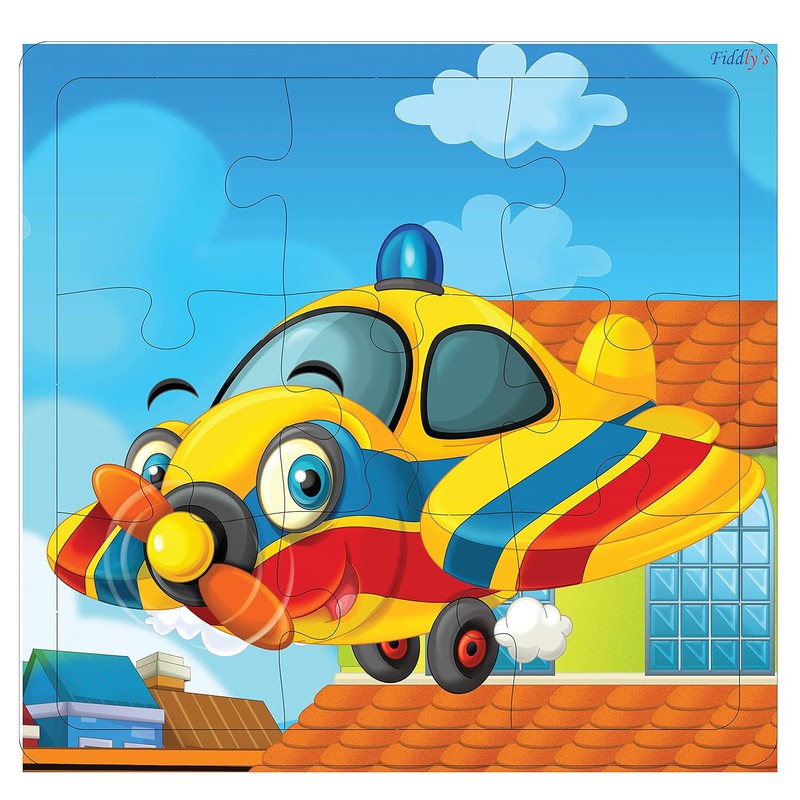 Wooden Jigsaw Puzzles - 9 Pieces (Vehicles (Pack of 6))