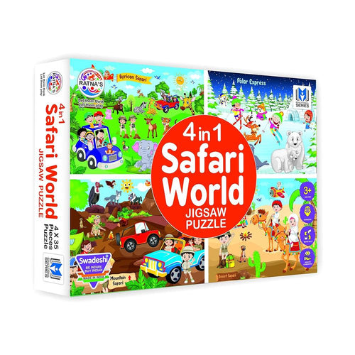 Ratnas 4 in 1 Safari World Jigsaw Puzzle for Kids