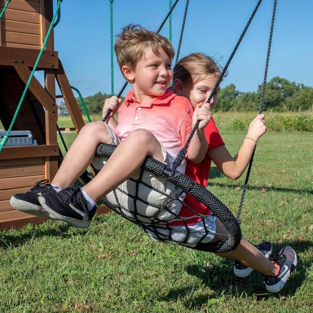 Cedar Cove Swing Set - Dual Slides, Climbing Wall, Clubhouse & More | Weight- 222.7 Kg (3-10 Years)