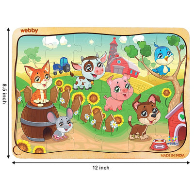 The Animals In The Garden Wooden Jigsaw Puzzle, 24Pcs