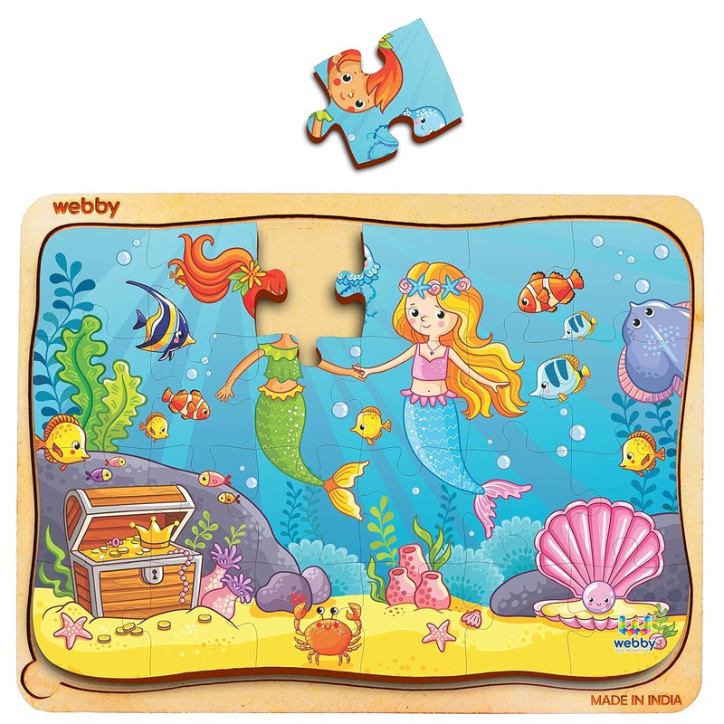 The Two Little Mermaids Wooden Jigsaw Puzzle, 24pcs