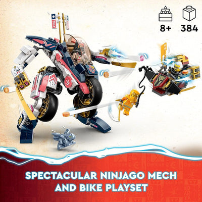 LEGO NINJAGO Sora’s Transforming Mech Bike Racer 71792 Building Toy Set (384 Pcs)