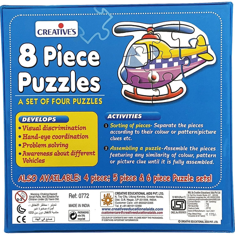 8 Piece Puzzle For Kids - Set of 4