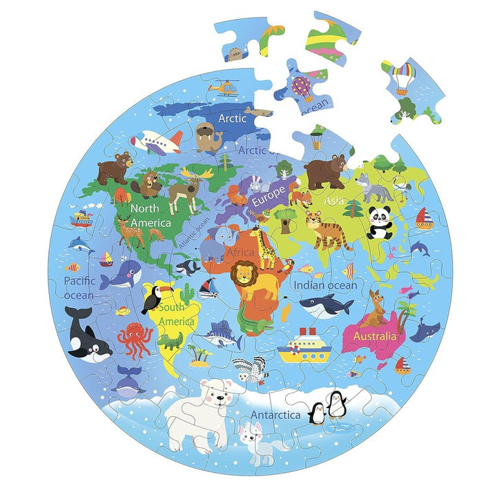 Creative Wooden Jigsaw Puzzle - 66 Pcs - World Map