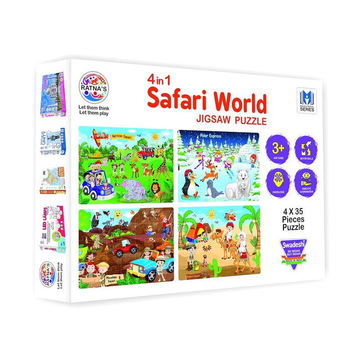 Ratna's 4 in 1 Safari World Jigsaw Puzzle for Kids