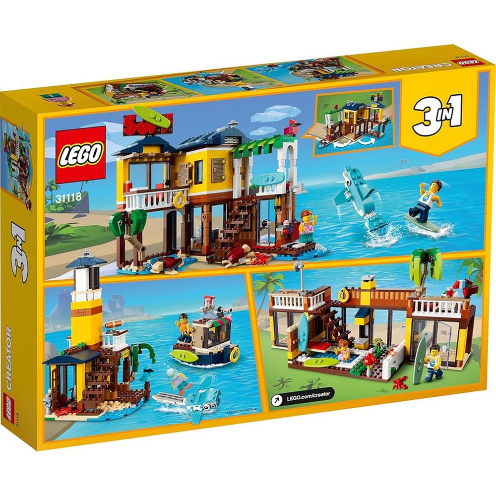 3 in 1 Lego Surfer Beach House Construction Set - 564 Pieces | 31118 (8-12 Years)