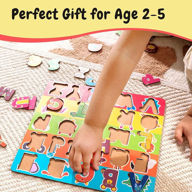 Wooden Alphabet Puzzle | Learning Educational Montessori Kids Toys