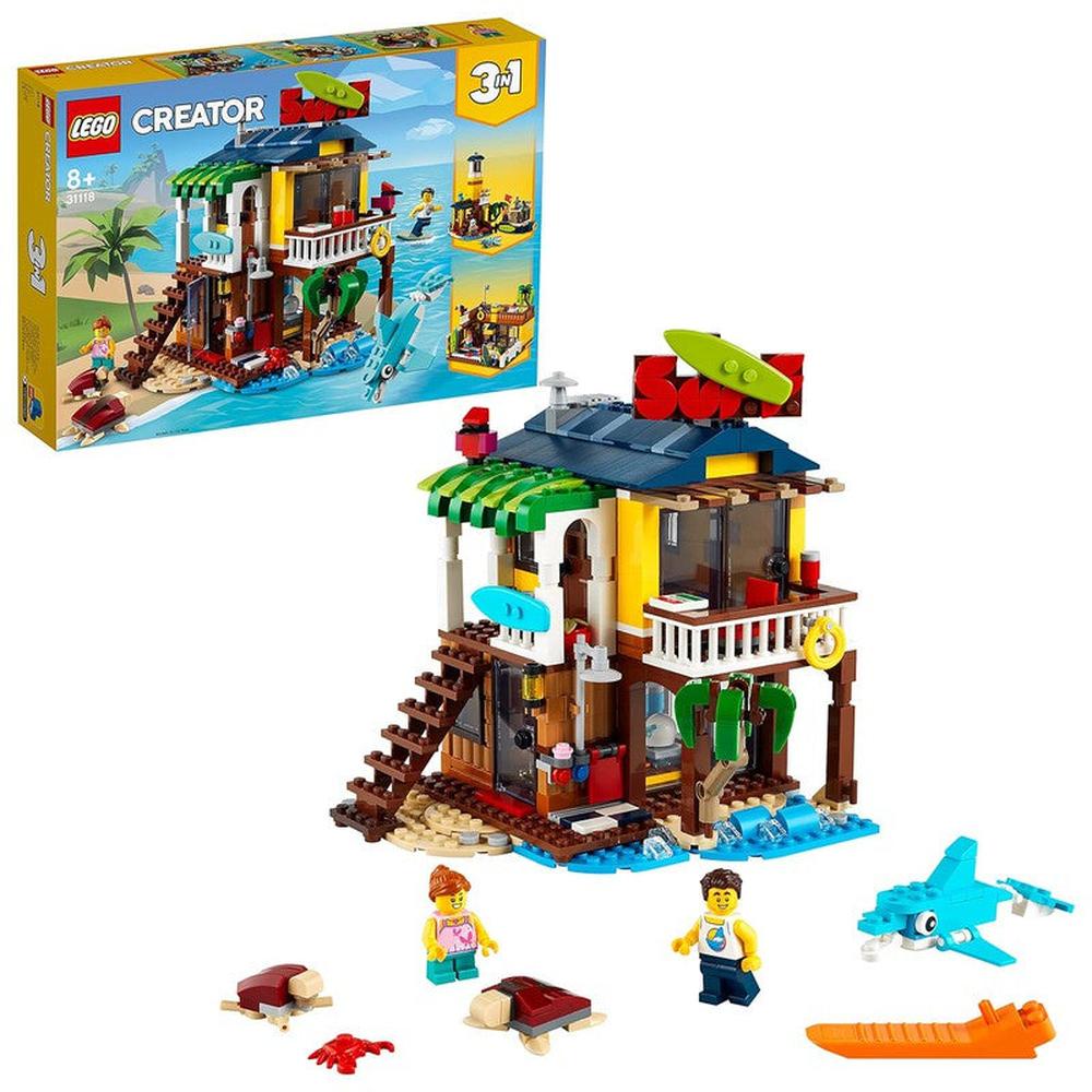 3 in 1 Lego Surfer Beach House Construction Set - 564 Pieces | 31118 (8-12 Years)