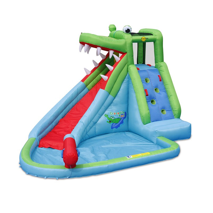 Crocodile Pool Water Slide with Climbing Wall and Splash Features | Weight- 20.03 Kg (3-10 Years) | COD Not Available