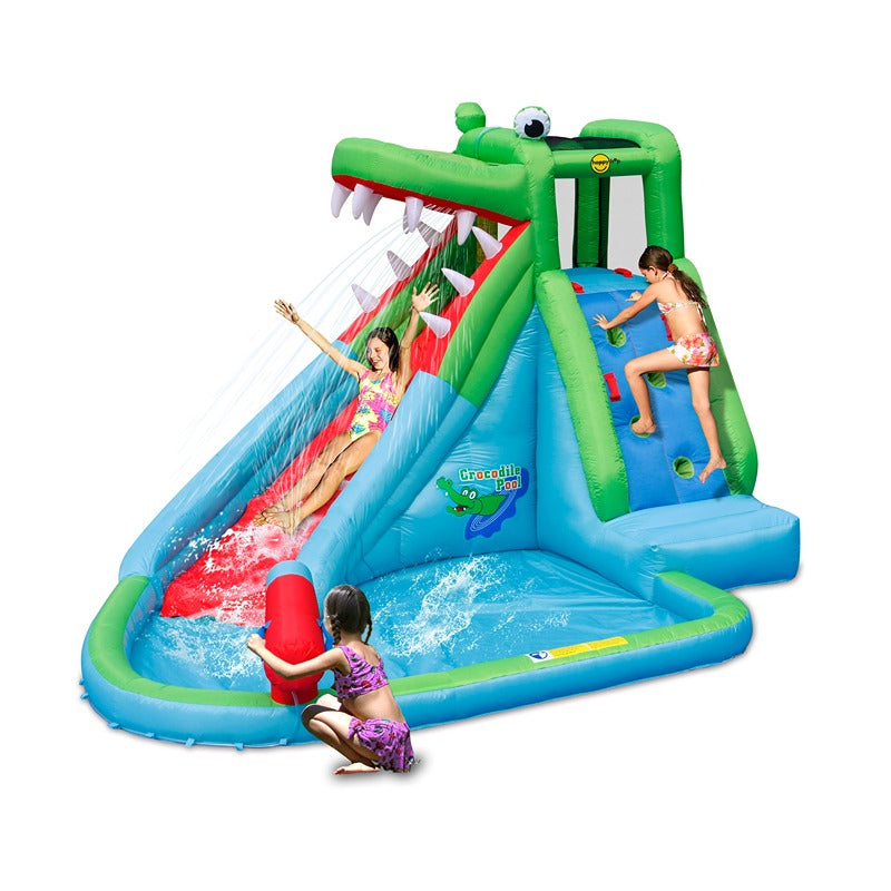 Crocodile Pool Water Slide with Climbing Wall and Splash Features | Weight- 20.03 Kg (3-10 Years) | COD Not Available