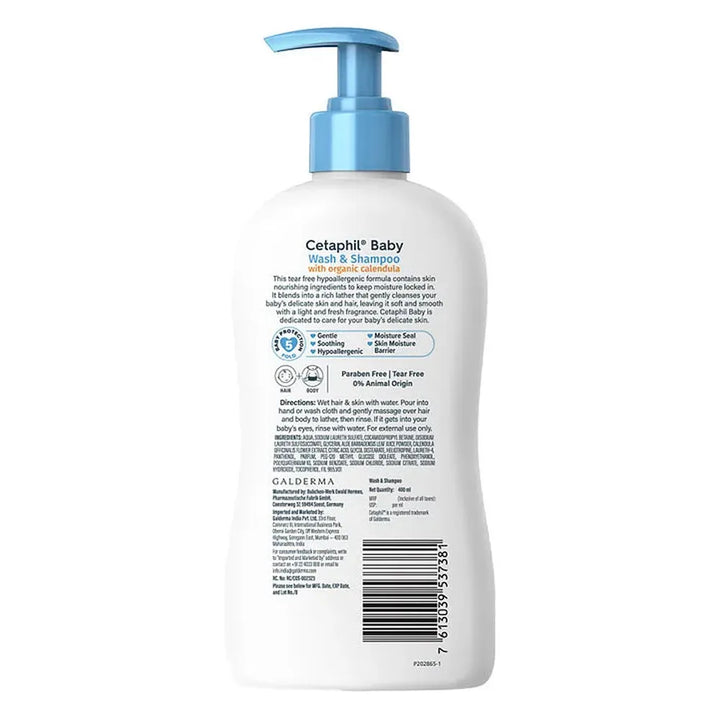 Cetaphil Baby Wash & Shampoo with Organic Calendula - 400ml