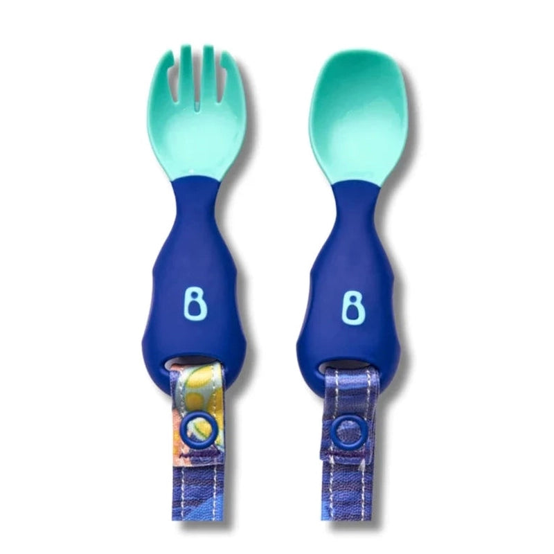 Handi Cutlery- Attachable Weaning Cutlery Set (Oceans of Fun Dark Blue)