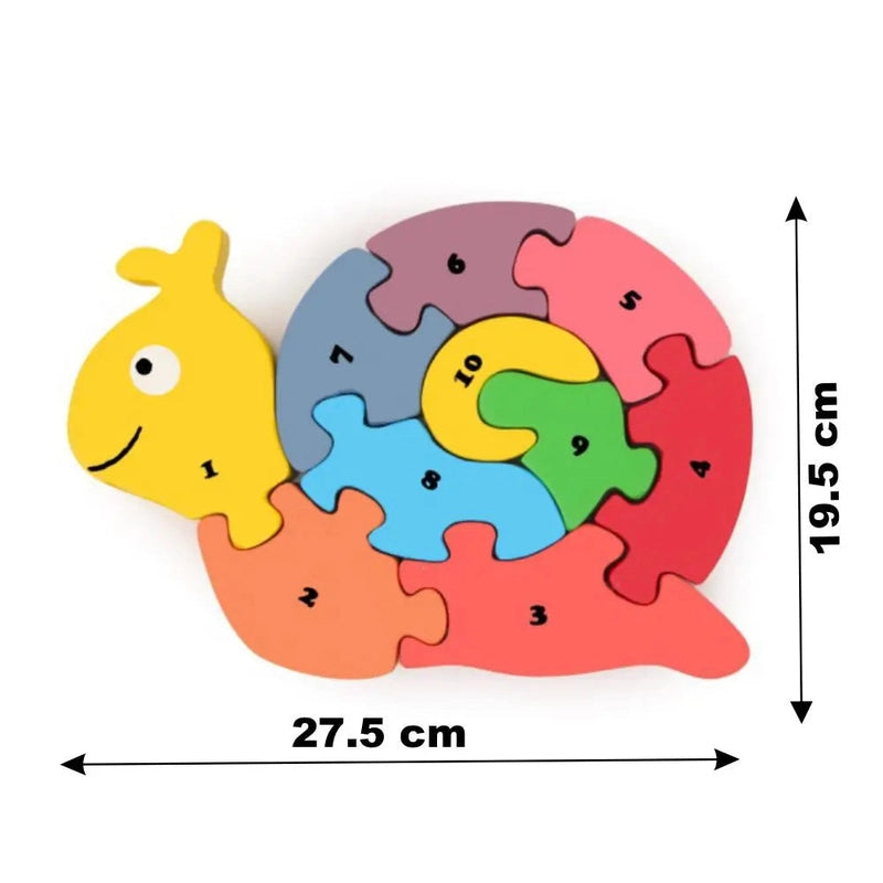 10 Pieces Snail Animal Puzzle - Number Counting | Stacking Toy (1-3 Years)