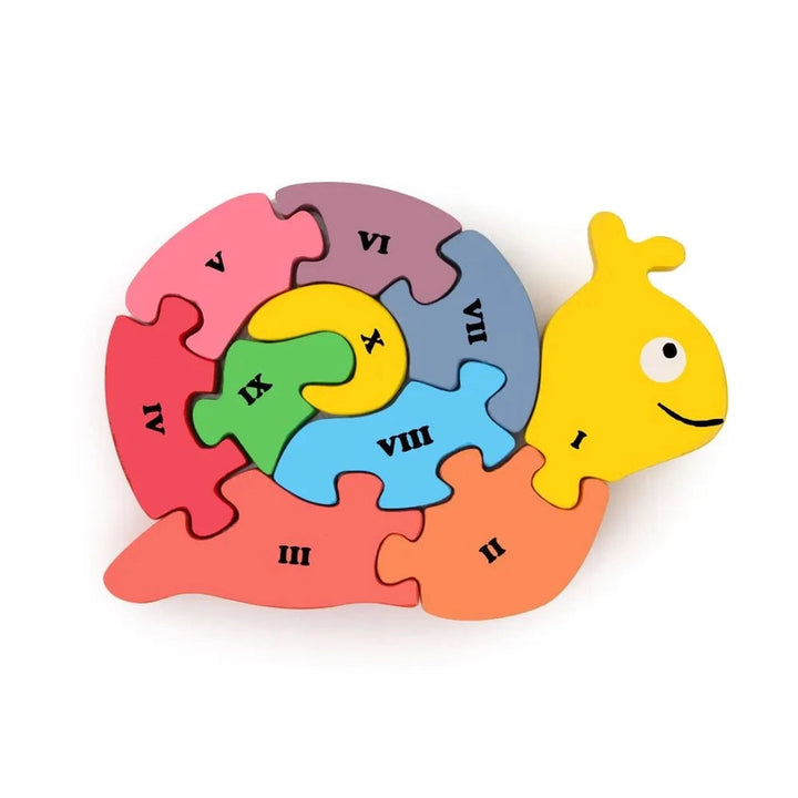 10 Pieces Snail Animal Puzzle - Number Counting | Stacking Toy (1-3 Years)