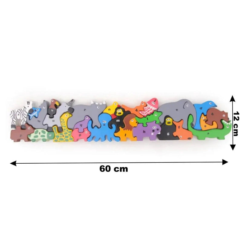 26 Pieces Animal Parade A to Z Puzzle & Double Side Playset (1-4 Years)