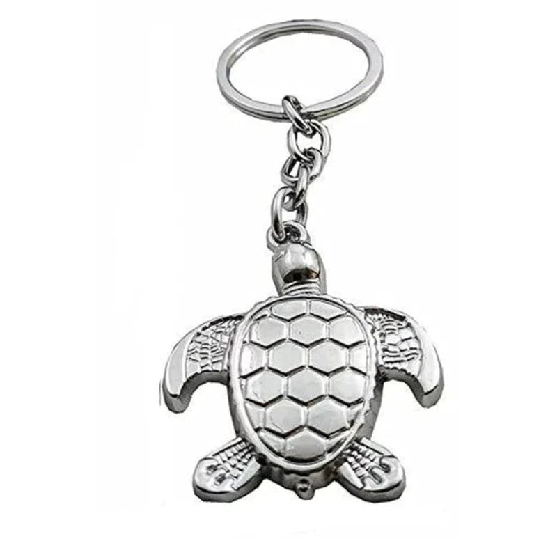 Turtle Tortoise Shape Metal Keychain Keyring