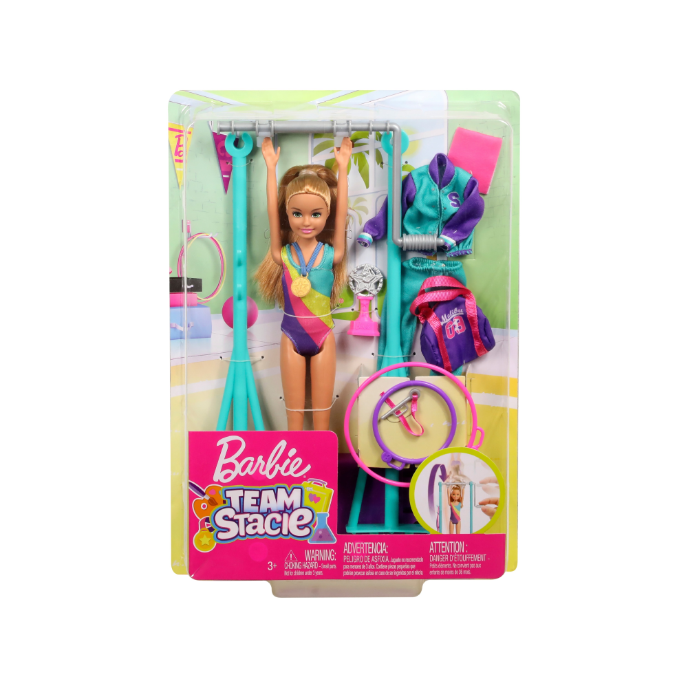Mattel Original Licensed Barbie Team Stacie Gymnastics Doll with Accessories Playset