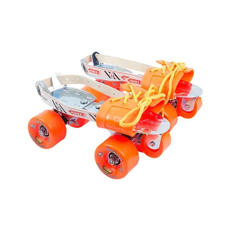 JJ Jonex Super Tenacity Orange with Brake Adjustable Quad Roller Skates | 6-15 Years