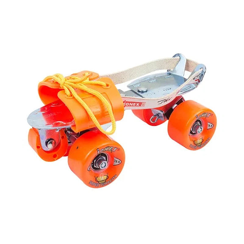 JJ Jonex Super Tenacity Orange with Brake Adjustable Quad Roller Skates | 6-15 Years