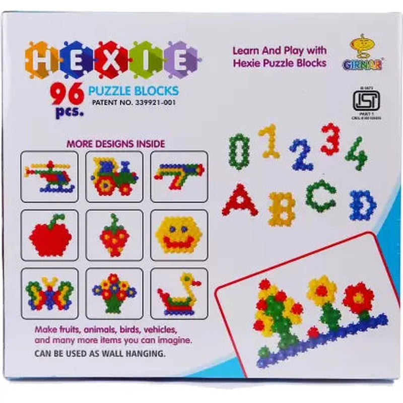 Hexie Puzzle Blocks Set- 96 Pieces (18 Months-5 Years)