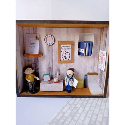 Customsied Doctor's Clinic Miniature Shadow Box Frame (COD Not Available)