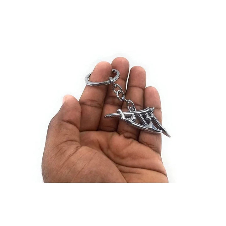 Lord Shree Ram Metal Keychain and Keyring - Silver