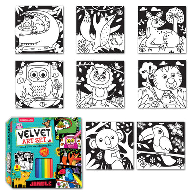 Jungle - Velvet Art Set With 10 Free Sketch Pens