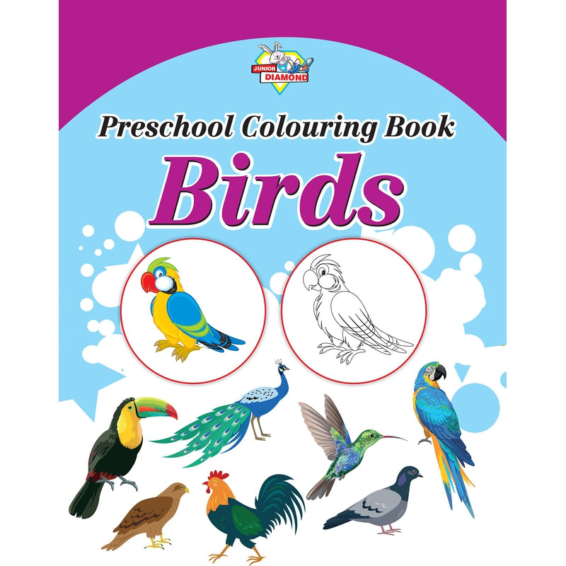 Preschool Colouring Books for Kids (Set of 5 Books) Copy Colouring Books | Vegetables | Fruits | Flowers | Animals | Birds