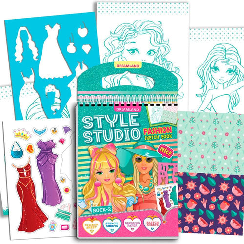 Dreamland Publications Creative Design Activity Book with Sticker, Stencil Sheets (4-8 Years) | Blue