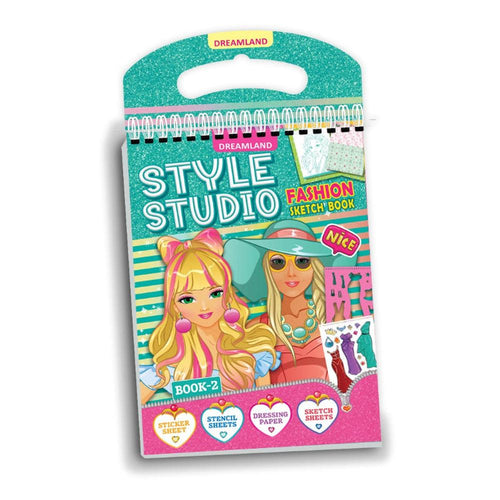 Dreamland Publications Creative Design Activity Book with Sticker, Stencil Sheets (4-8 Years) | Blue