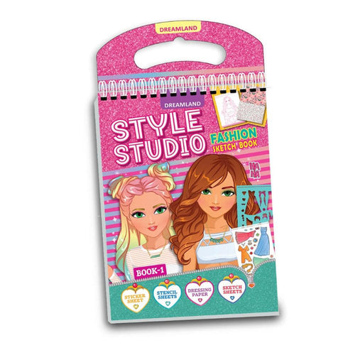 Dreamland Publications Creative Design Activity Book with Sticker, Stencil Sheets (4-8 Years) | Pink