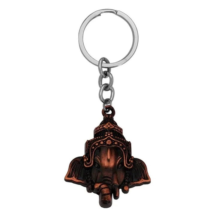 Ganapati Copper Zinc Metal Keychain and Keyring