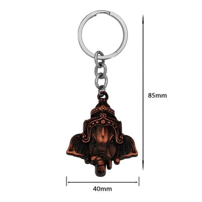Ganapati Copper Zinc Metal Keychain and Keyring