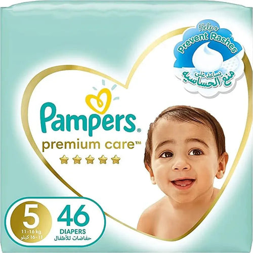 Pampers (Size-5) Premium Care Diapers | 46 Pieces | 11-16 kgs
