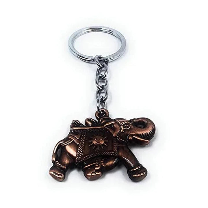 Rajwadi Hathi Elephant Double Side Metal Keychain and Keyring