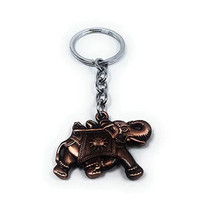 Rajwadi Hathi Elephant Double Side Metal Keychain and Keyring