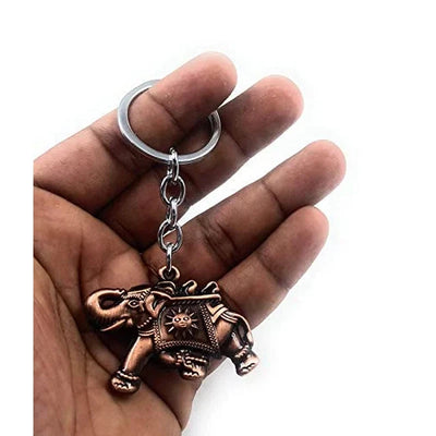 Rajwadi Hathi Elephant Double Side Metal Keychain and Keyring