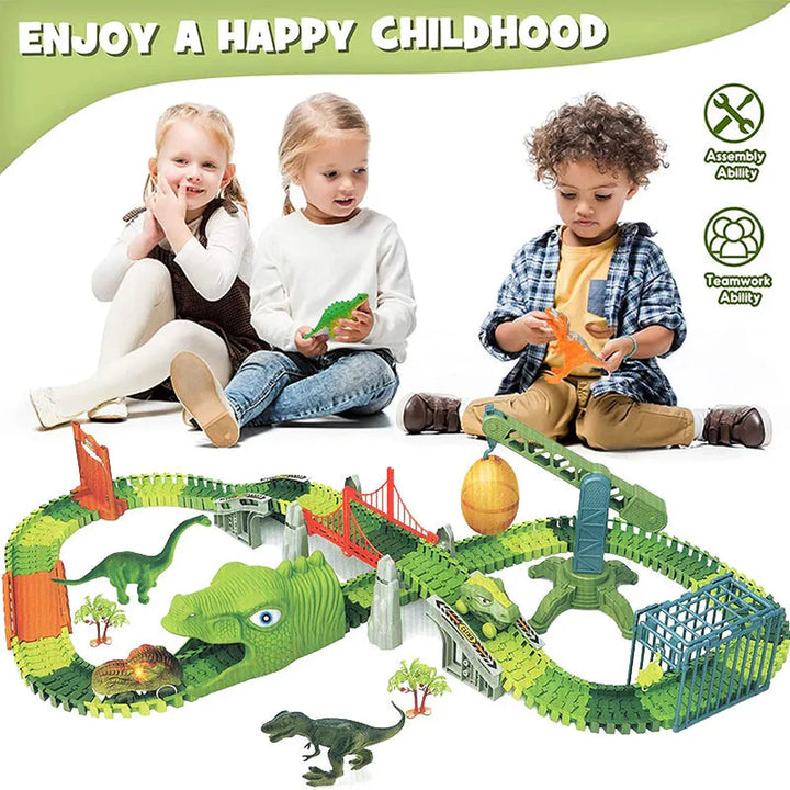 Kidology 142 Pieces Ultimate Dinosaur 360 Track Set (3-8 Years)