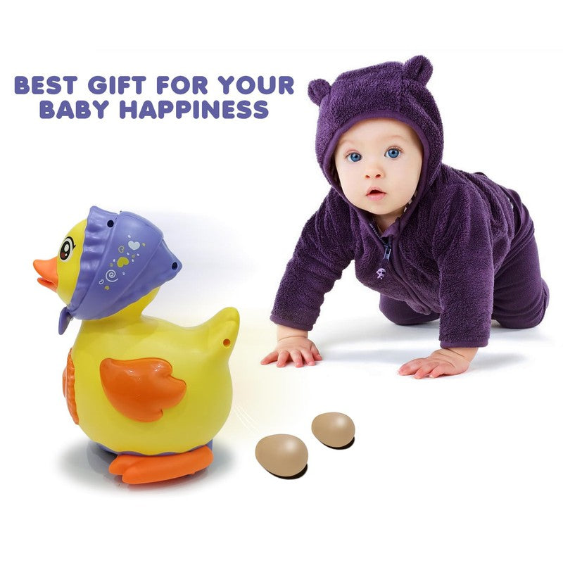 360-Degree Egg Laying Duck Toy With Light & Sound (1-3 Years)