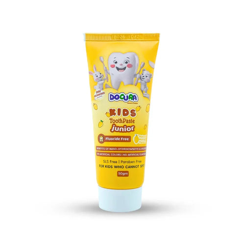 Docura Junior Kids Tootpaste + Free Baby Finger Toothbrush | 50g (Mango Flavour)